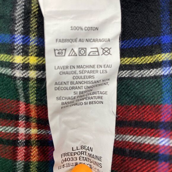 L.L. Bean Traditional Fit Men's Med MultiColor Plaid Long Sleeve Flannel Shirt - Picture 5 of 5